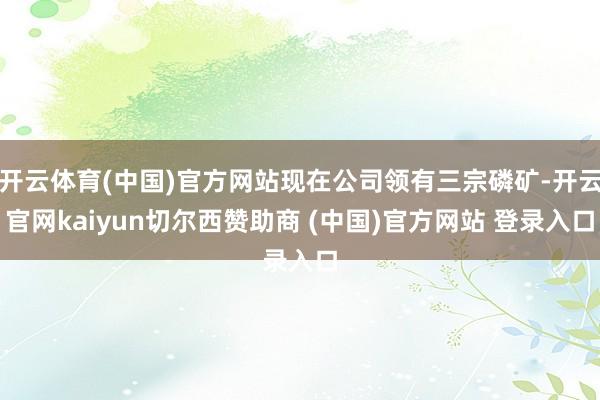 开云体育(中国)官方网站现在公司领有三宗磷矿-开云官网kaiyun切尔西赞助商 (中国)官方网站 登录入口