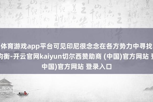 体育游戏app平台可见印尼很念念在各方势力中寻找到一种均衡-开云官网kaiyun切尔西赞助商 (中国)官方网站 登录入口