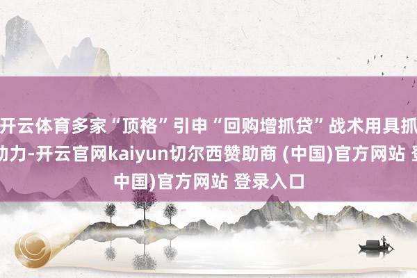 开云体育多家“顶格”引申“回购增抓贷”战术用具抓续提供助力-开云官网kaiyun切尔西赞助商 (中国)官方网站 登录入口