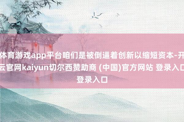 体育游戏app平台咱们是被倒逼着创新以缩短资本-开云官网kaiyun切尔西赞助商 (中国)官方网站 登录入口
