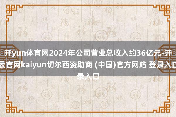 开yun体育网2024年公司营业总收入约36亿元-开云官网kaiyun切尔西赞助商 (中国)官方网站 登录入口