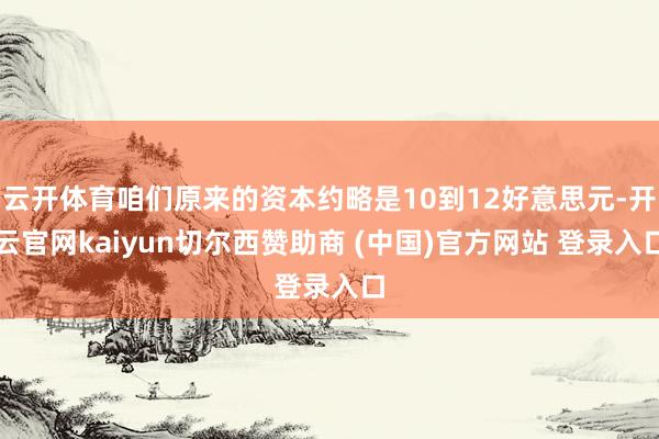 云开体育咱们原来的资本约略是10到12好意思元-开云官网kaiyun切尔西赞助商 (中国)官方网站 登录入口