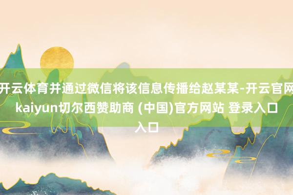 开云体育并通过微信将该信息传播给赵某某-开云官网kaiyun切尔西赞助商 (中国)官方网站 登录入口