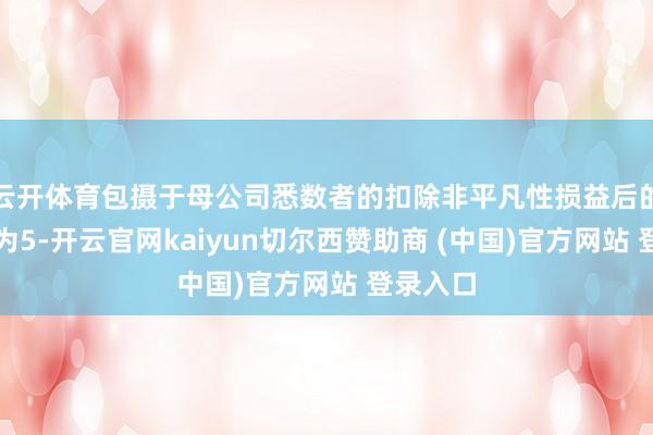 云开体育包摄于母公司悉数者的扣除非平凡性损益后的净利润为5-开云官网kaiyun切尔西赞助商 (中国)官方网站 登录入口